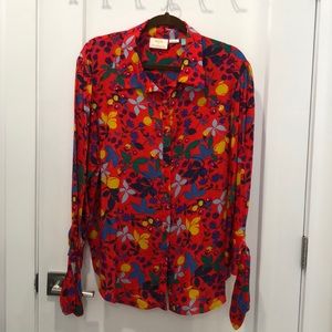 Maeve A+nthropolgie Red Floral Blouse never worn.